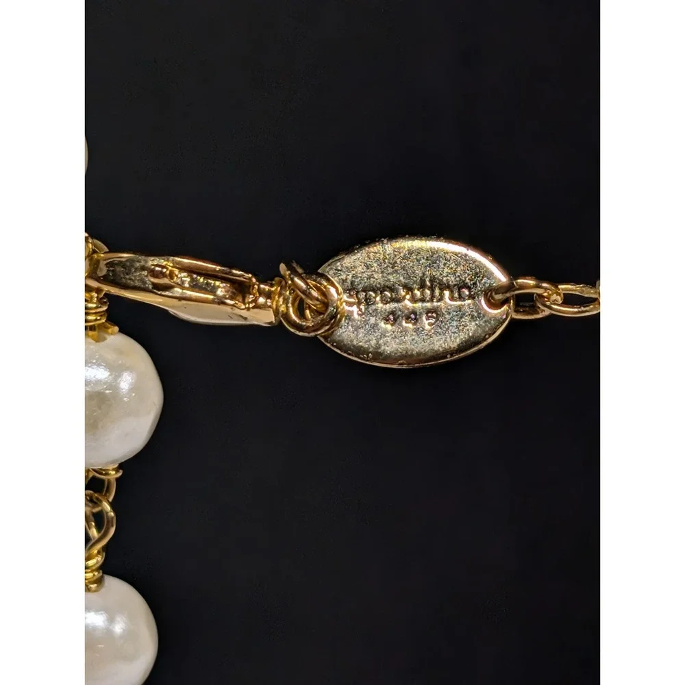 Spartina 449 Gold Tone Necklace Pearl With Heart Charm